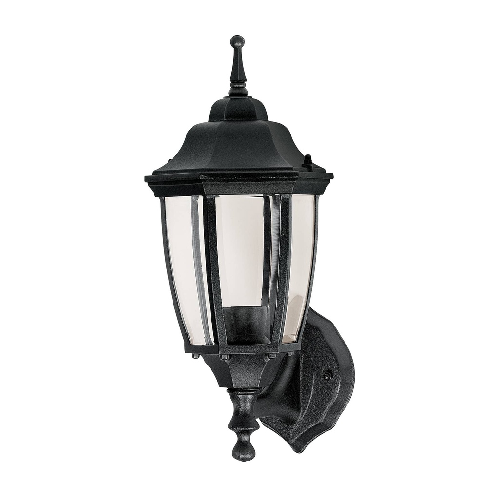 47289 / Arbotante tipo farol tradicional soportado p/exterior, negro, Volteck