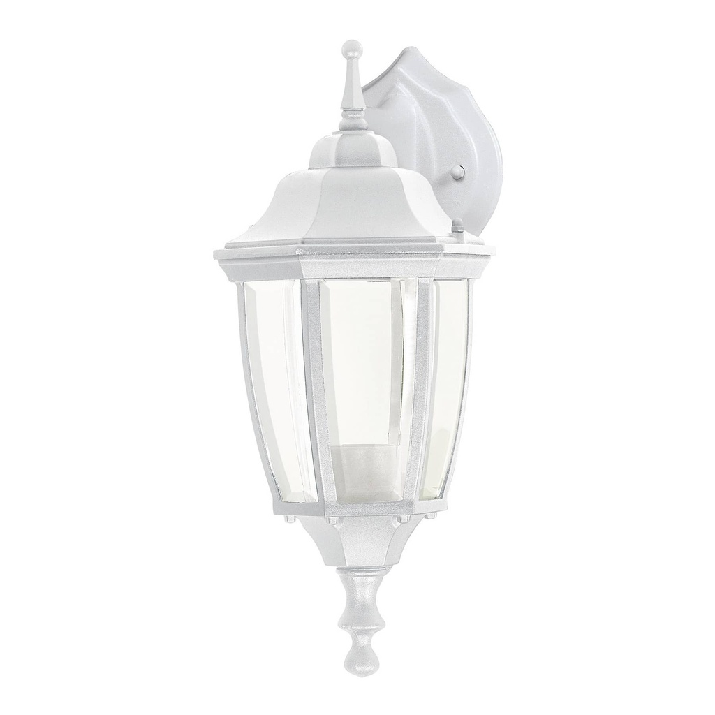 47290 / Arbotante tipo farol tradicional suspendido p/exterior, bco., Volteck