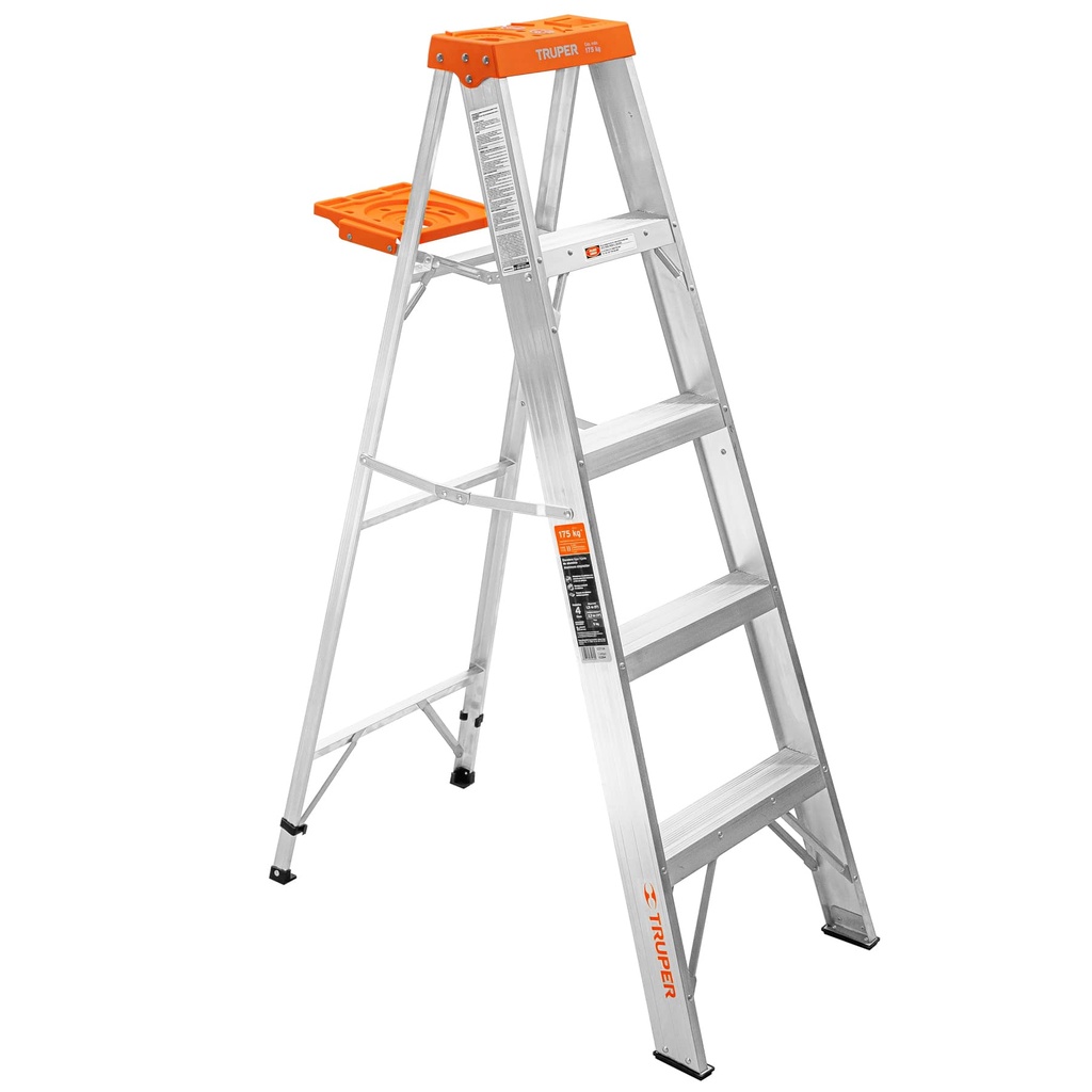 10264 / Escalera de tijera tipo ll 4 peldaños y bandeja, Truper
