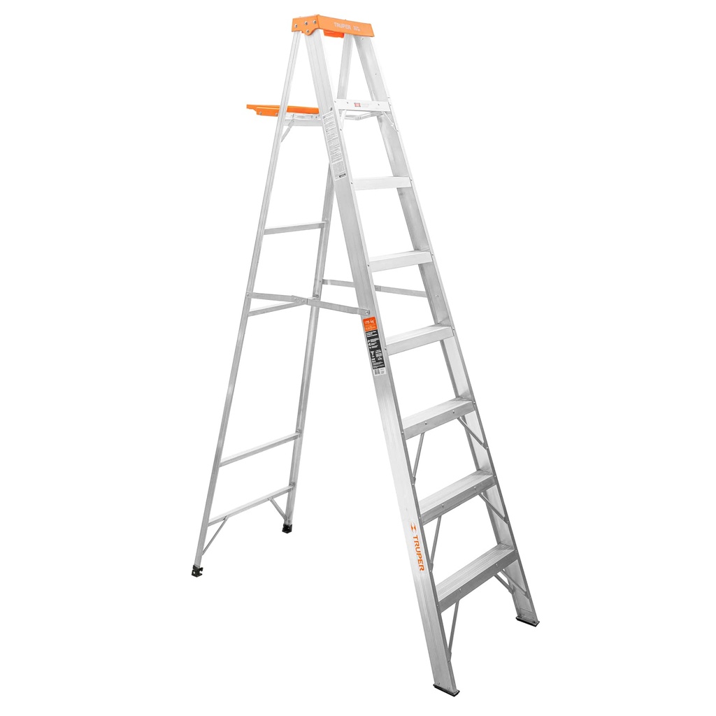 10337 / Escalera de tijera tipo II 7 peldaños y bandeja, Truper