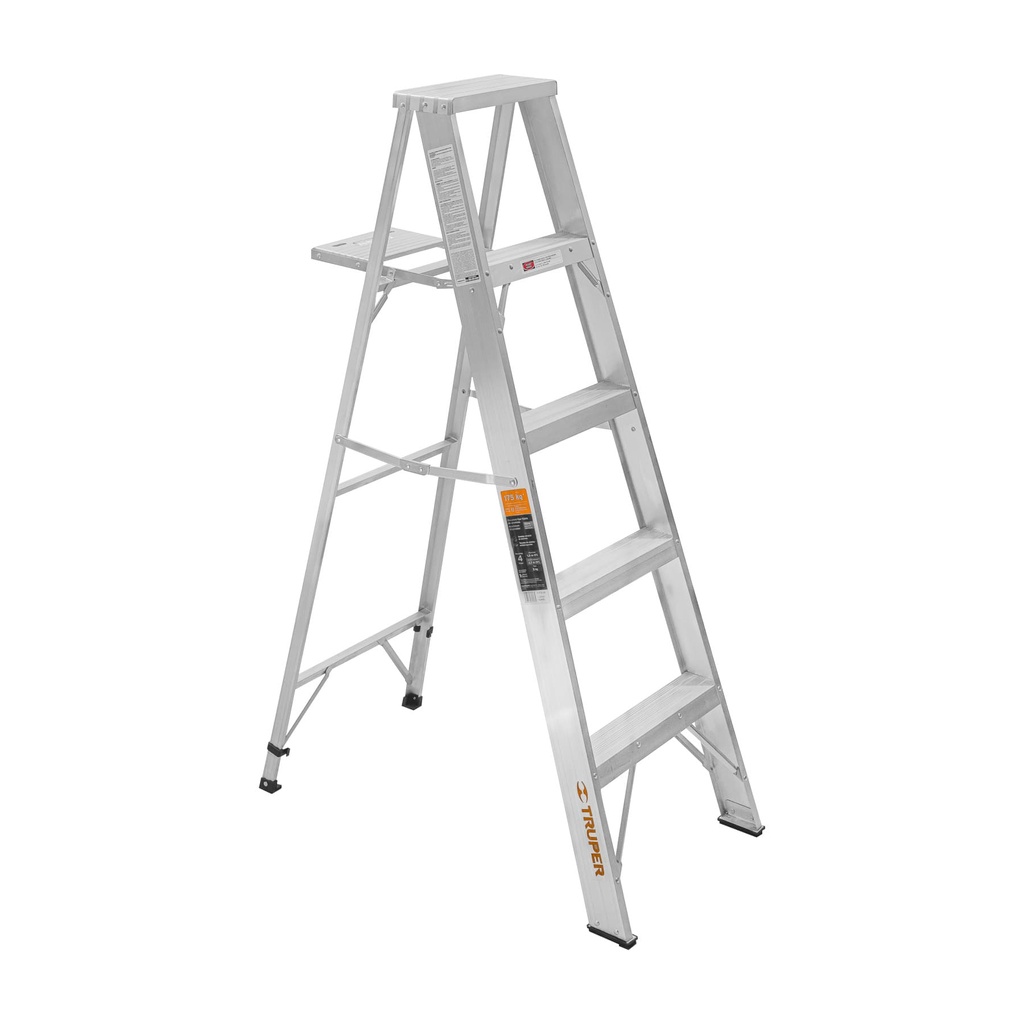 10445 / Escalera de tijera 100% aluminio tipo ll 4 peldaños, Truper