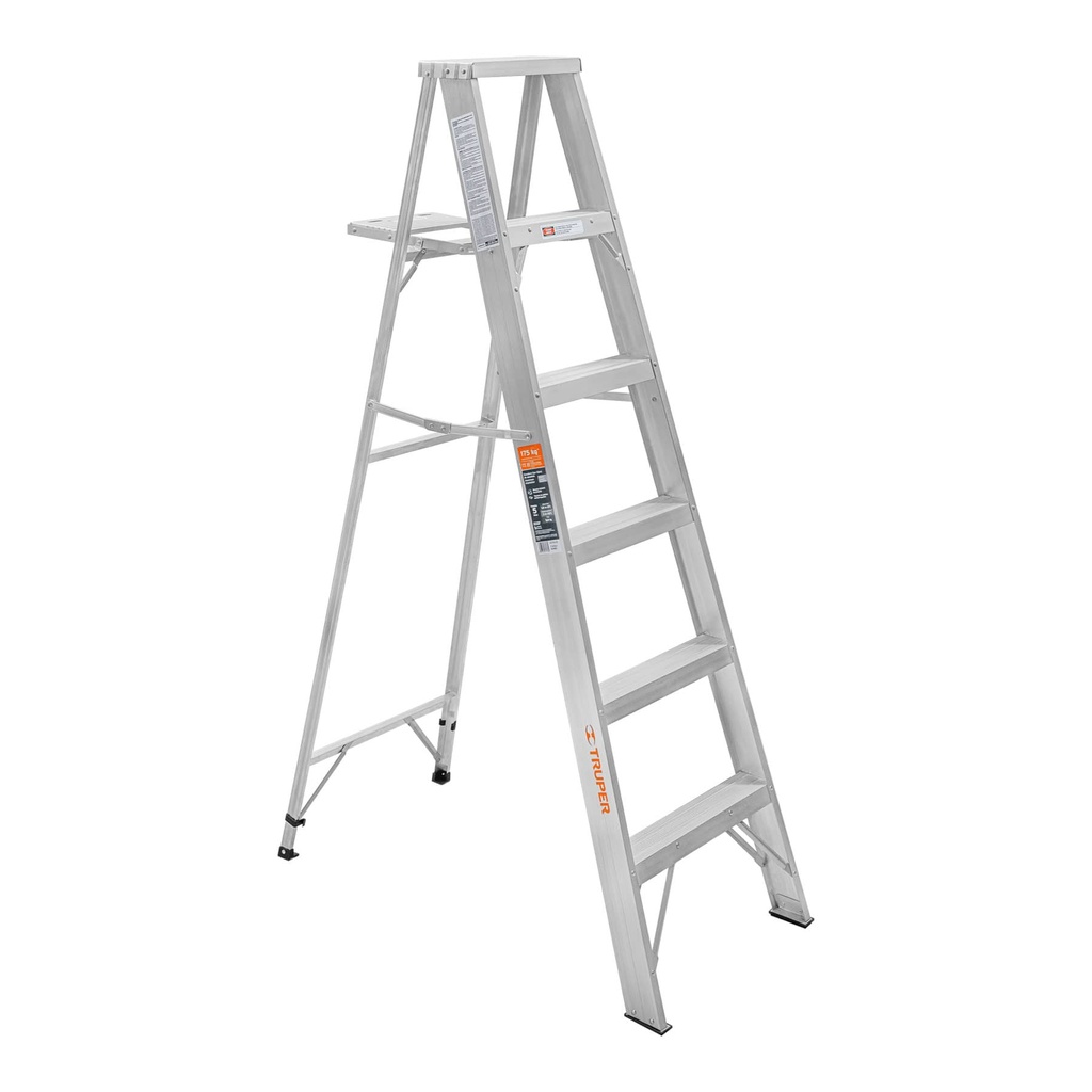 10450 / Escalera de tijera 100% aluminio tipo ll 5 peldaños, Truper
