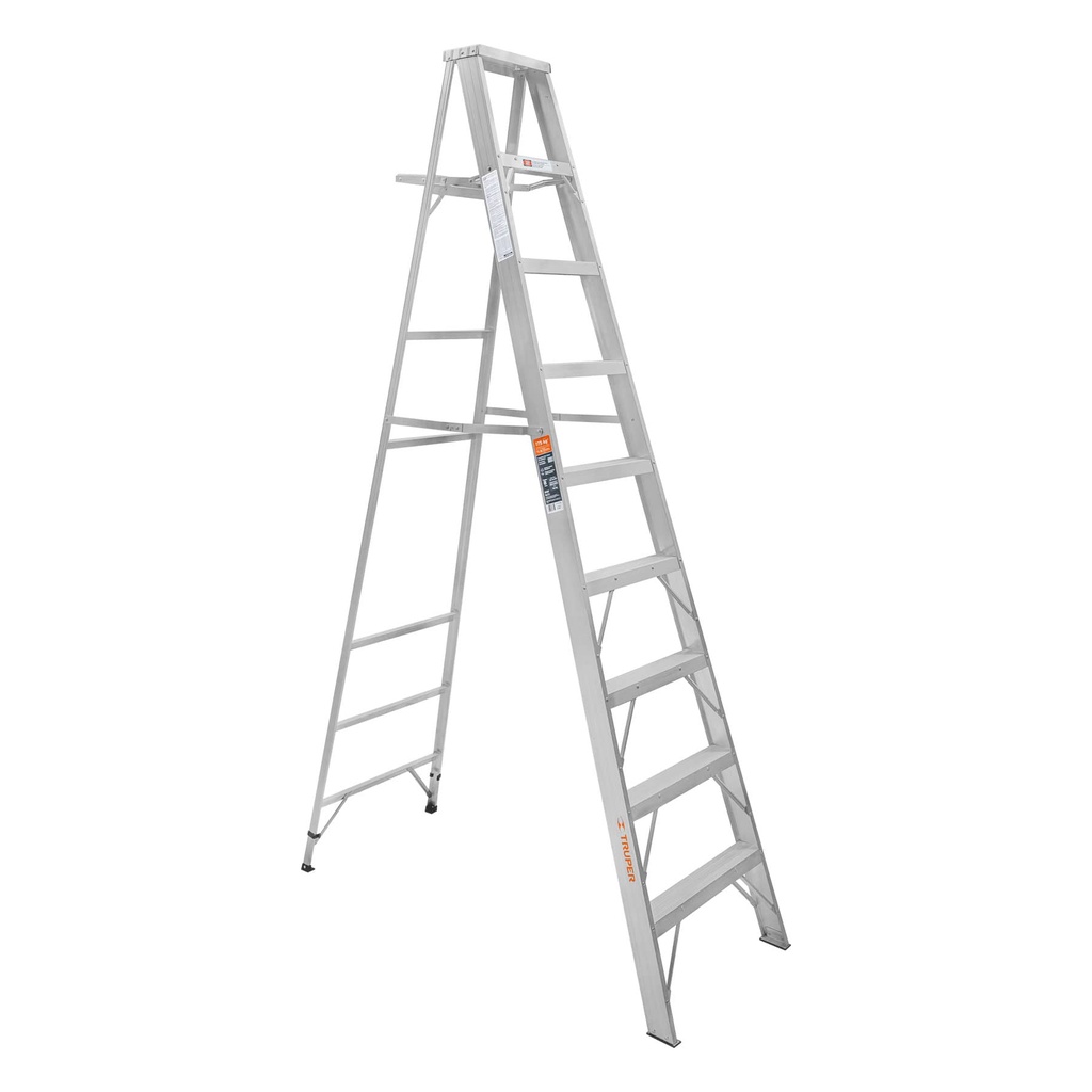 10469 / Escalera de tijera 100% aluminio tipo ll 8 peldaños, Truper