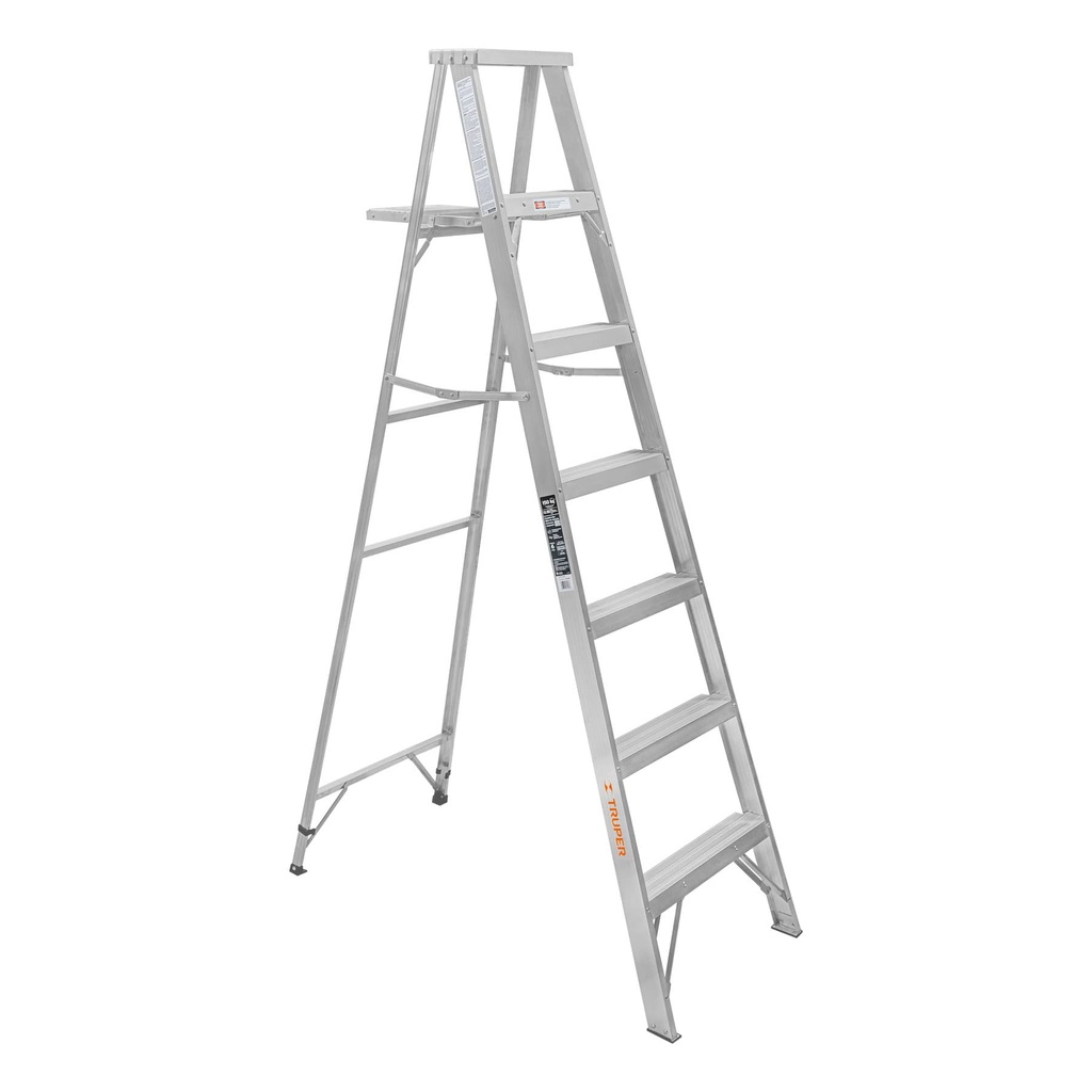 10442 / Escalera de tijera 100% aluminio tipo lll 6 peldaños, Truper