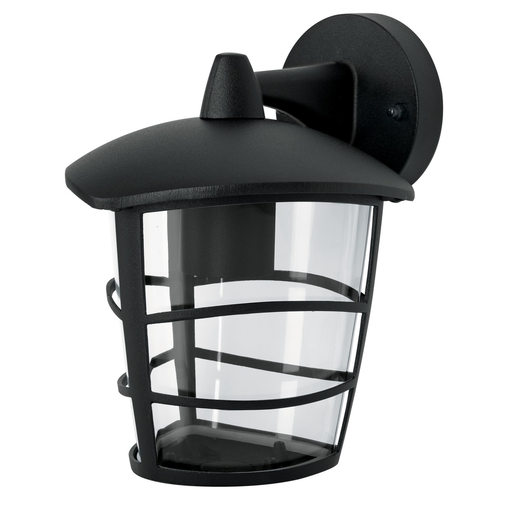 45093 / Arbotante tipo farol moderno suspendido p/exteriores, negro, Volteck