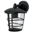 45093 / Arbotante tipo farol moderno suspendido p/exteriores, negro, Volteck