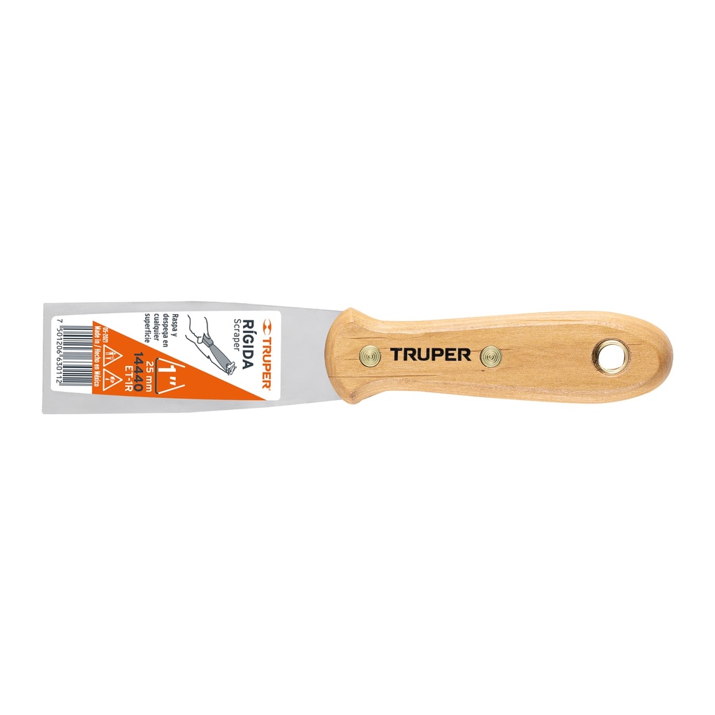 14440 / Espátula rígida 1' con mango de madera, Truper
