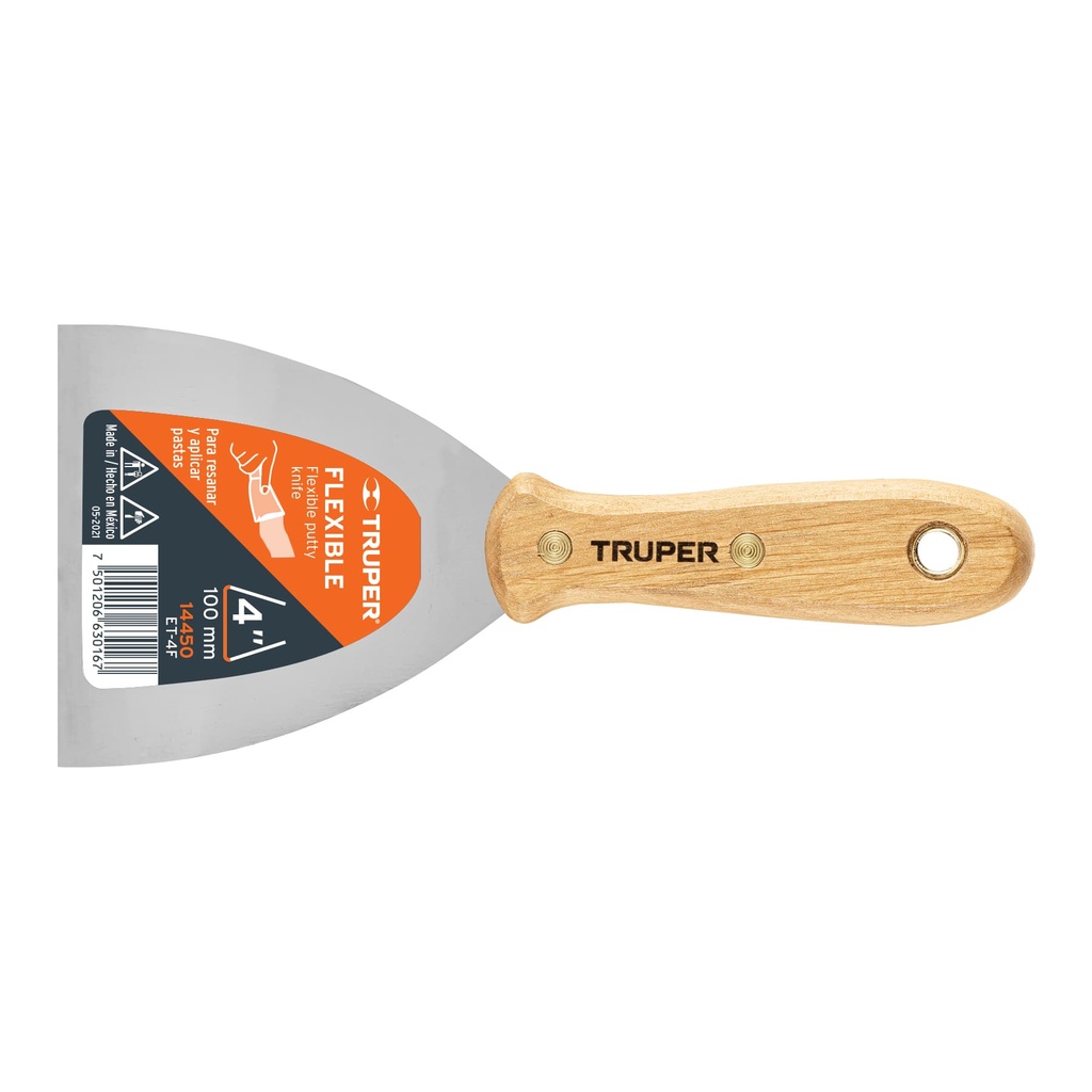 14450 / Espátula flexible 4' con mango de madera, Truper