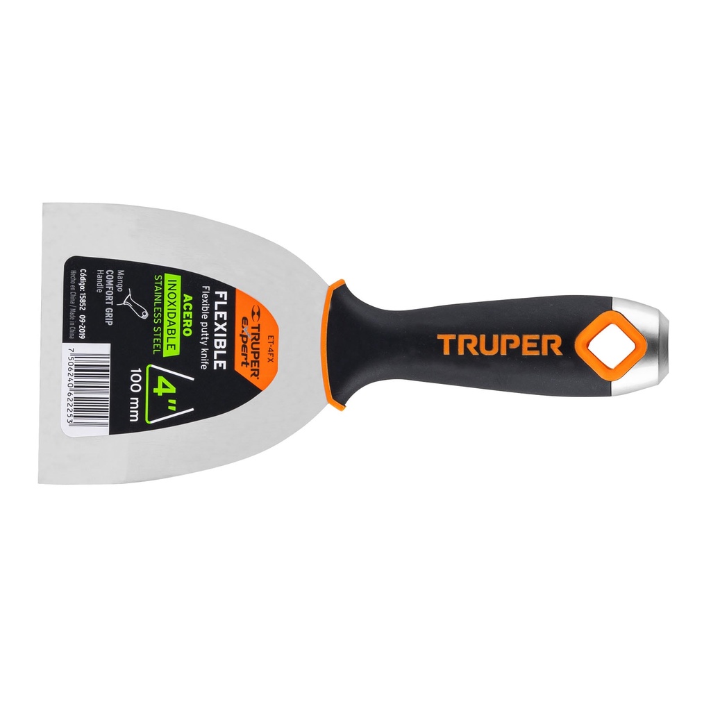 15852 / Espátula flexible 4' acero inox. mango Comfort Grip, Expert