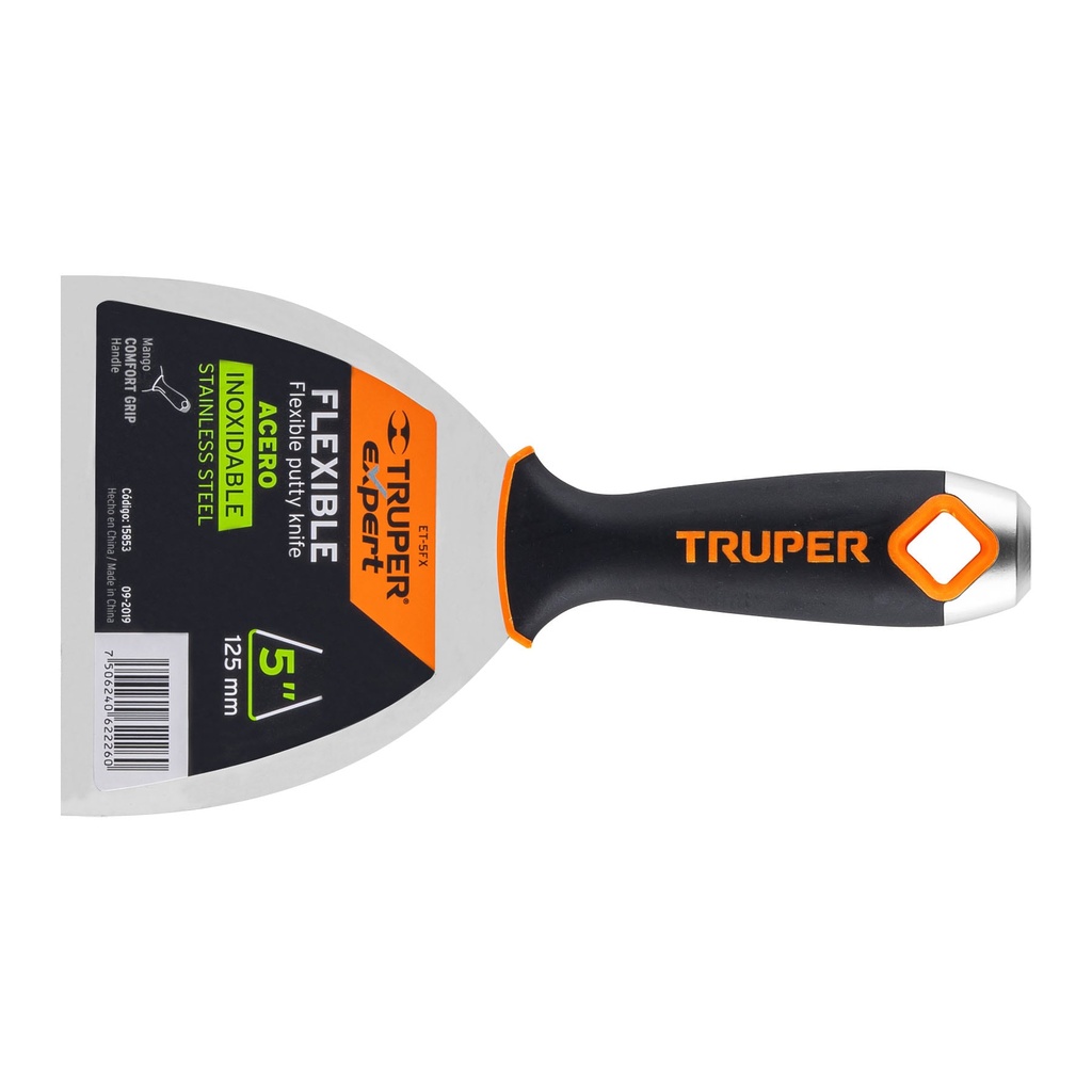 15853 / Espátula flexible 5' acero inox. mango Comfort Grip, Expert