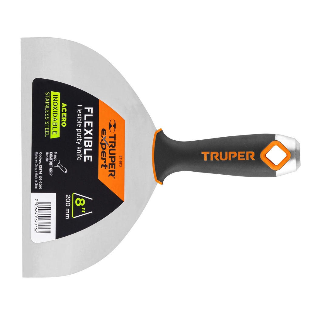 12876 / Espátula flexible 8' acero inox. mango Comfort Grip, Expert