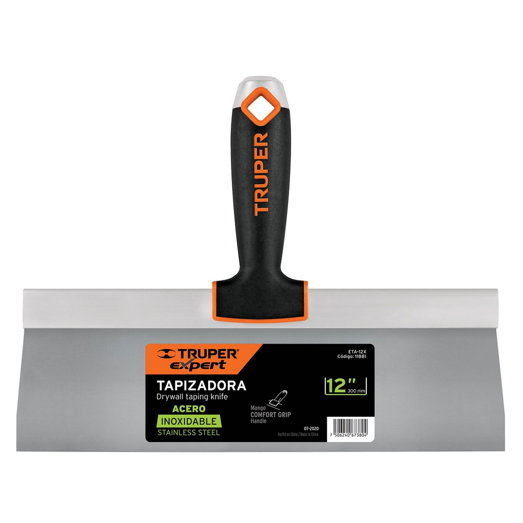11881 / Espátula tapizadora de 12' acero inoxidable, Truper Expert