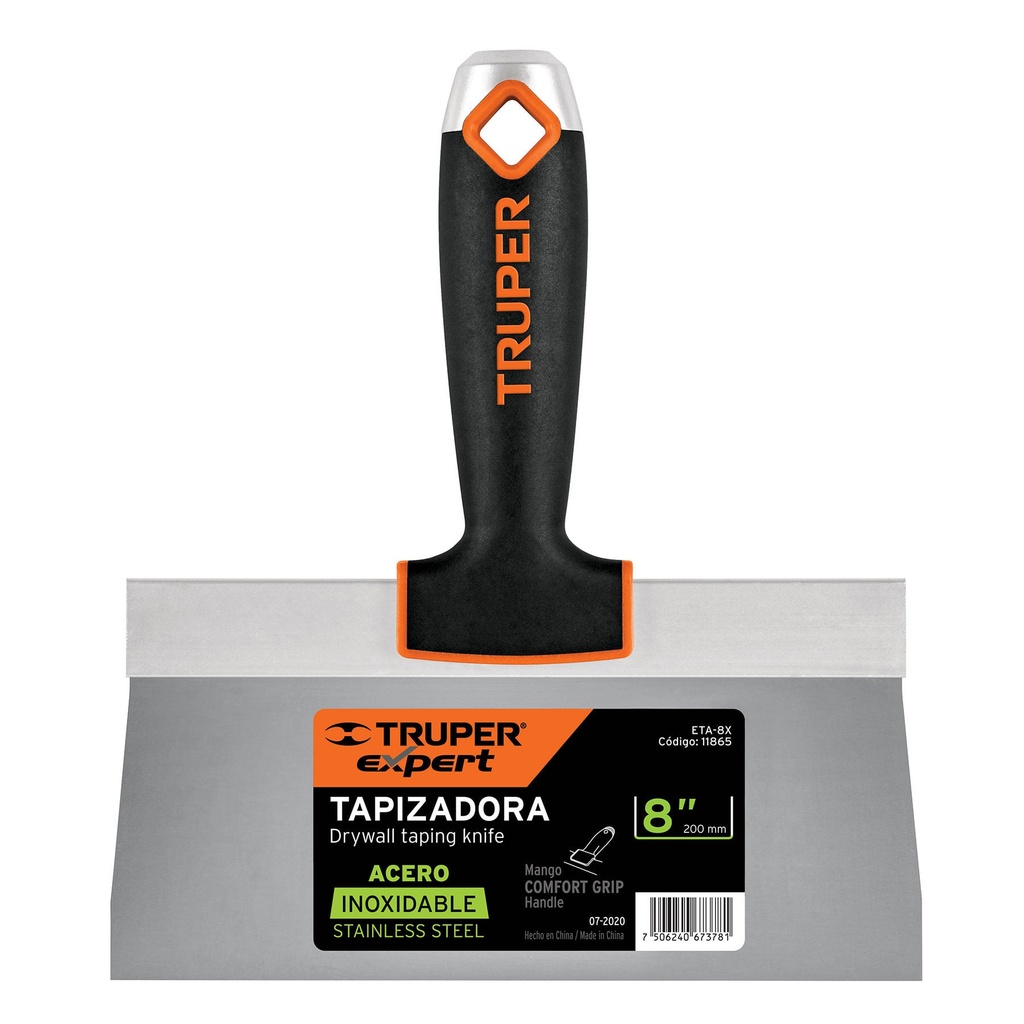 11865 / Espátula tapizadora de 8' acero inoxidable, Truper Expert