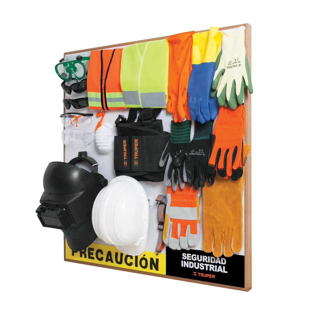 55913 / Exhibidor de Seguridad industrial, 80x80 cm, 1 tablero, Truper