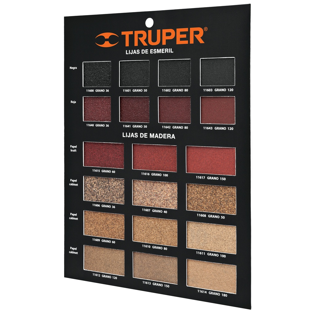 55560 / Exhibidor Truper de lijas de madera