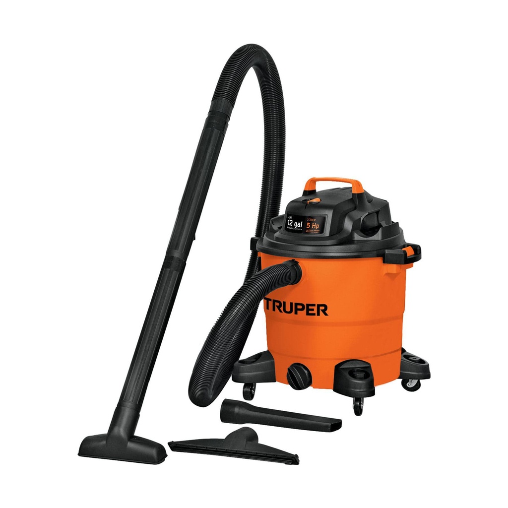 101509 / Aspiradora de sólidos y líquidos, 12 gal, plástica, Truper