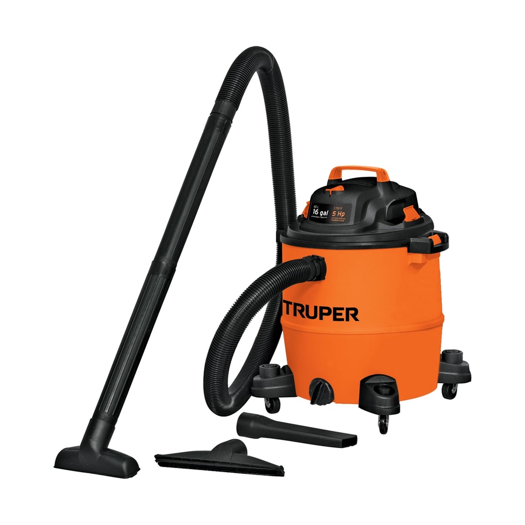 101520 / Aspiradora de sólidos y líquidos, 16 gal, plástica, Truper