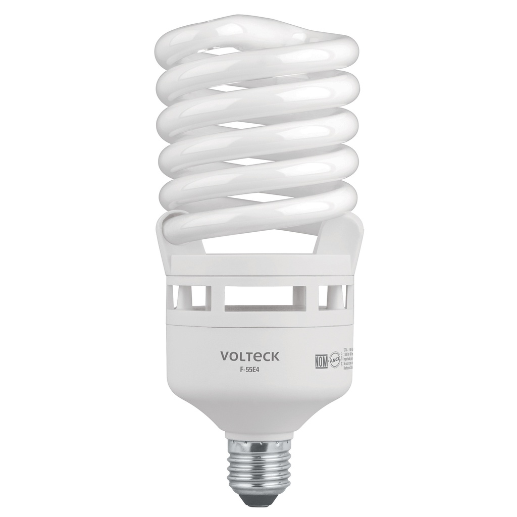 46829 / Lámpara espiral T4 55 W alta potencia luz de día, caja, Volteck