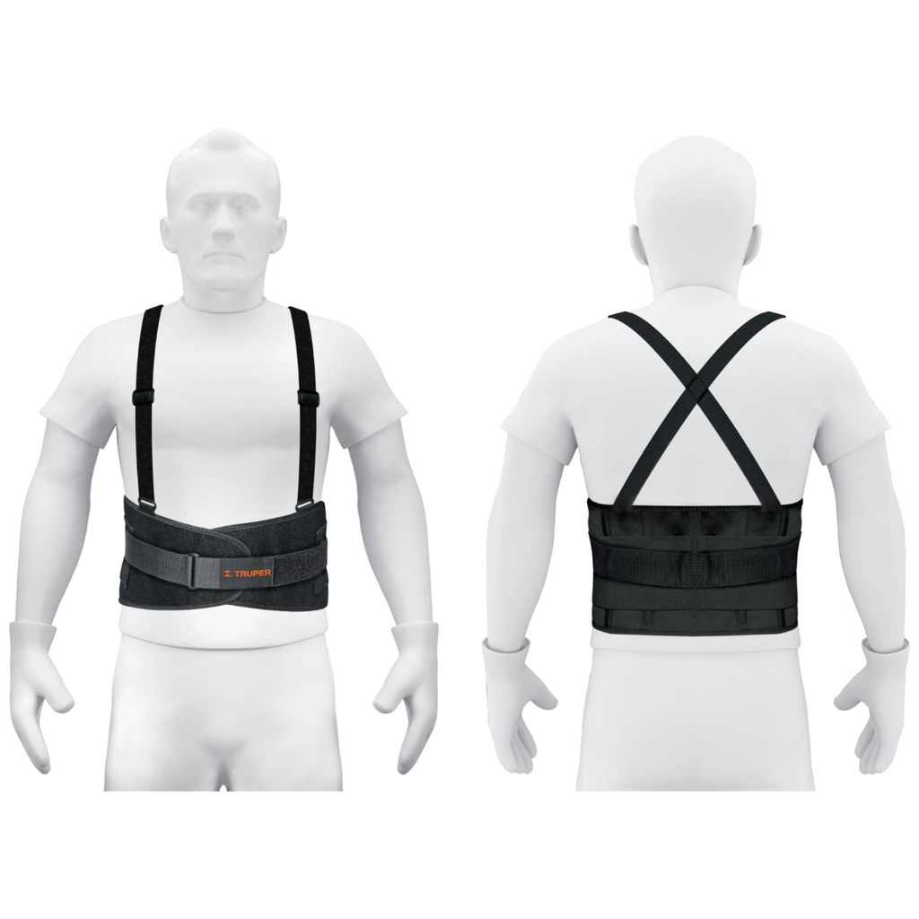 14217 / Faja lumbar con tercer cinturón, talla G, Truper