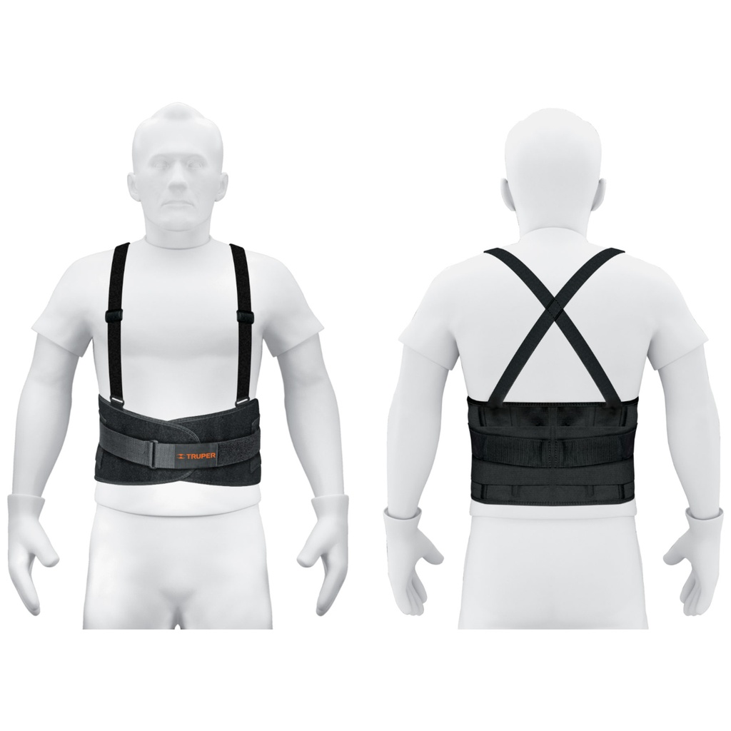 14216 / Faja lumbar con tercer cinturón, talla M, Truper