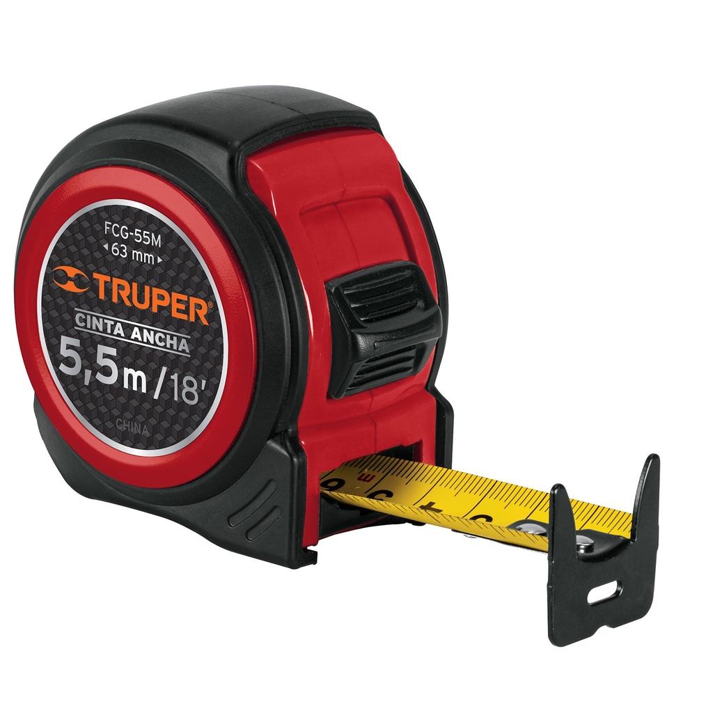 12773 / Flexómetro compacto contra impactos 5.5 m cinta 25 mm, Truper