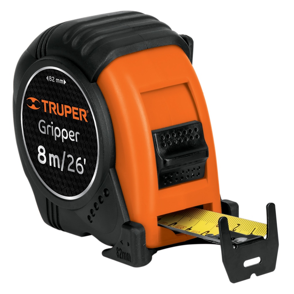 15389 / Flexómetro contra impactos 8 m cinta 25 mm grad. métrica, Truper