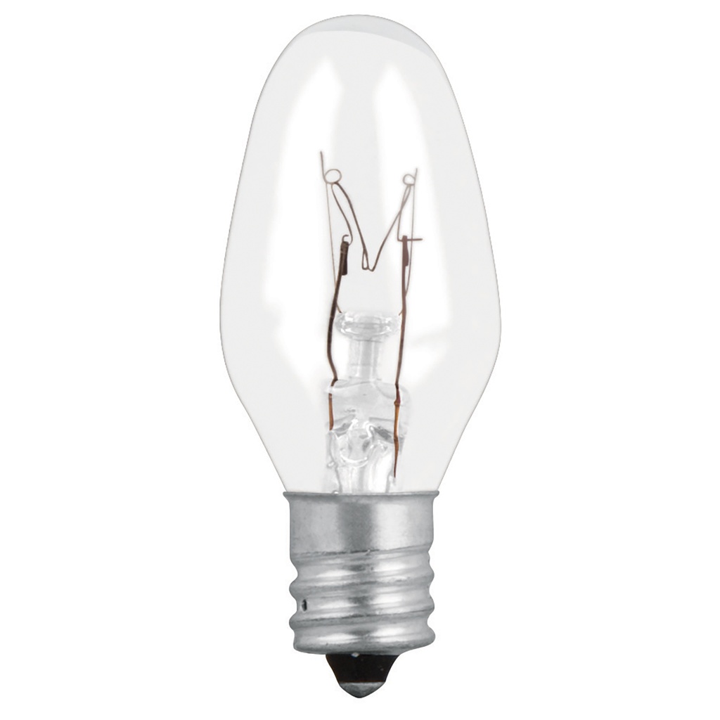 46823 / Caja con 50 focos incandescentes transparentes base E12 7.5W, Volteck