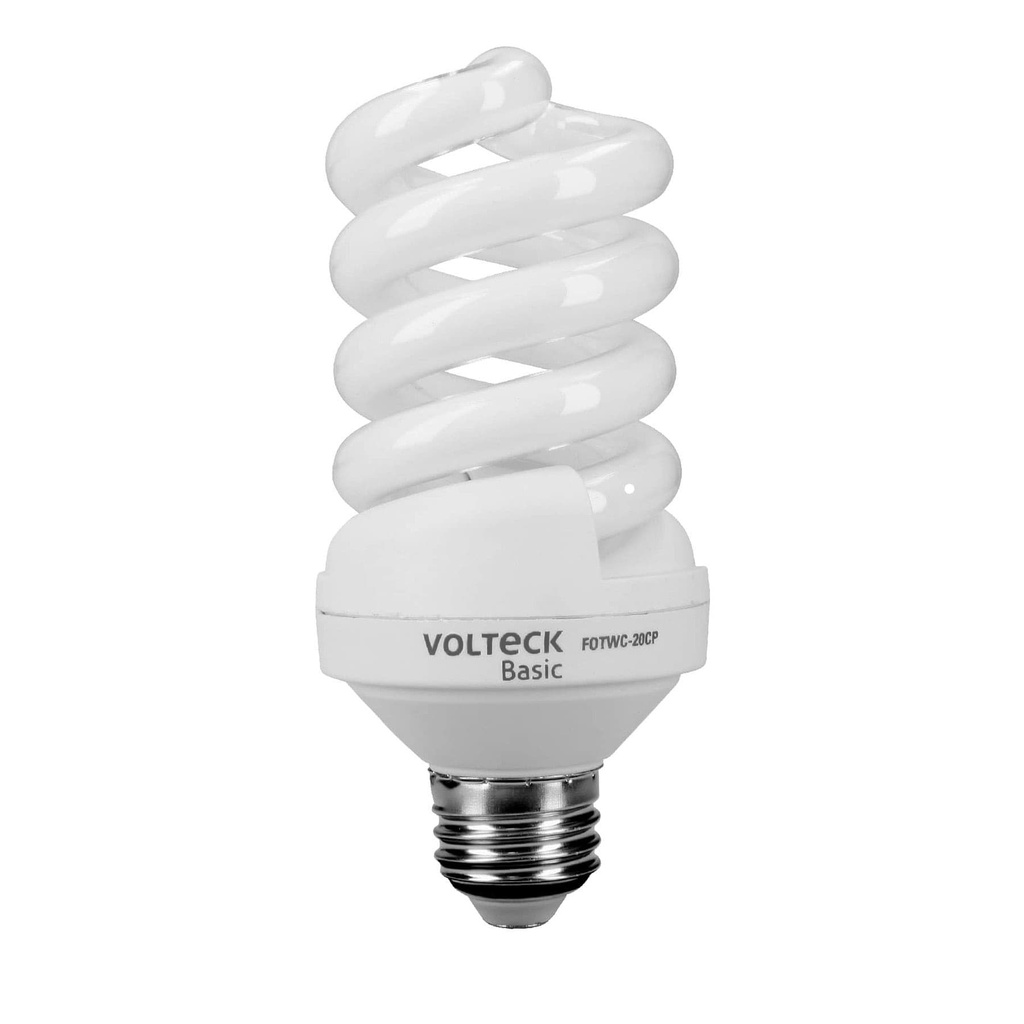 Lámpara espiral T4 20 W luz cálida en caja, Volteck