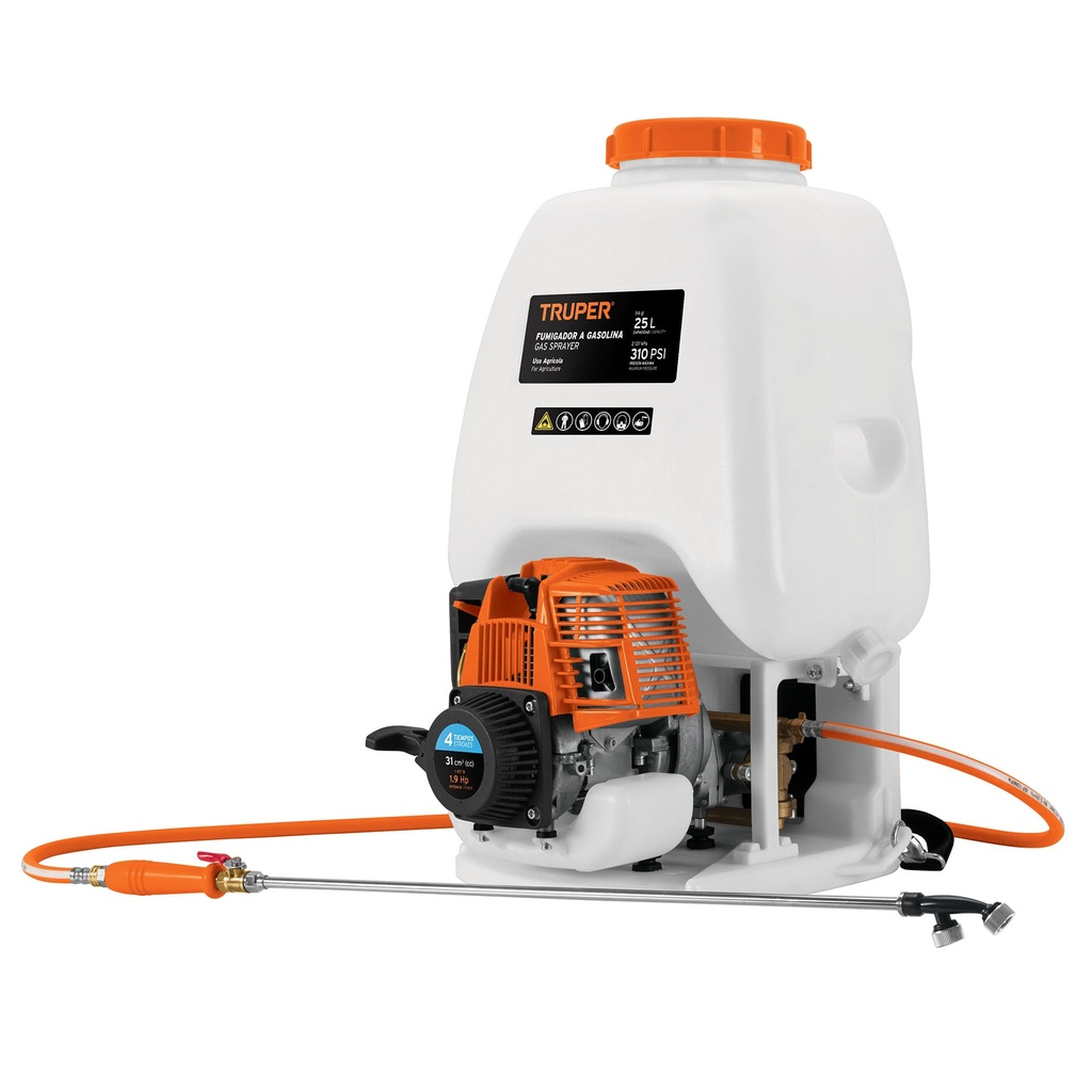 101569 / Fumigador de 25 L con motor a gasolina de 4 tiempos, Truper