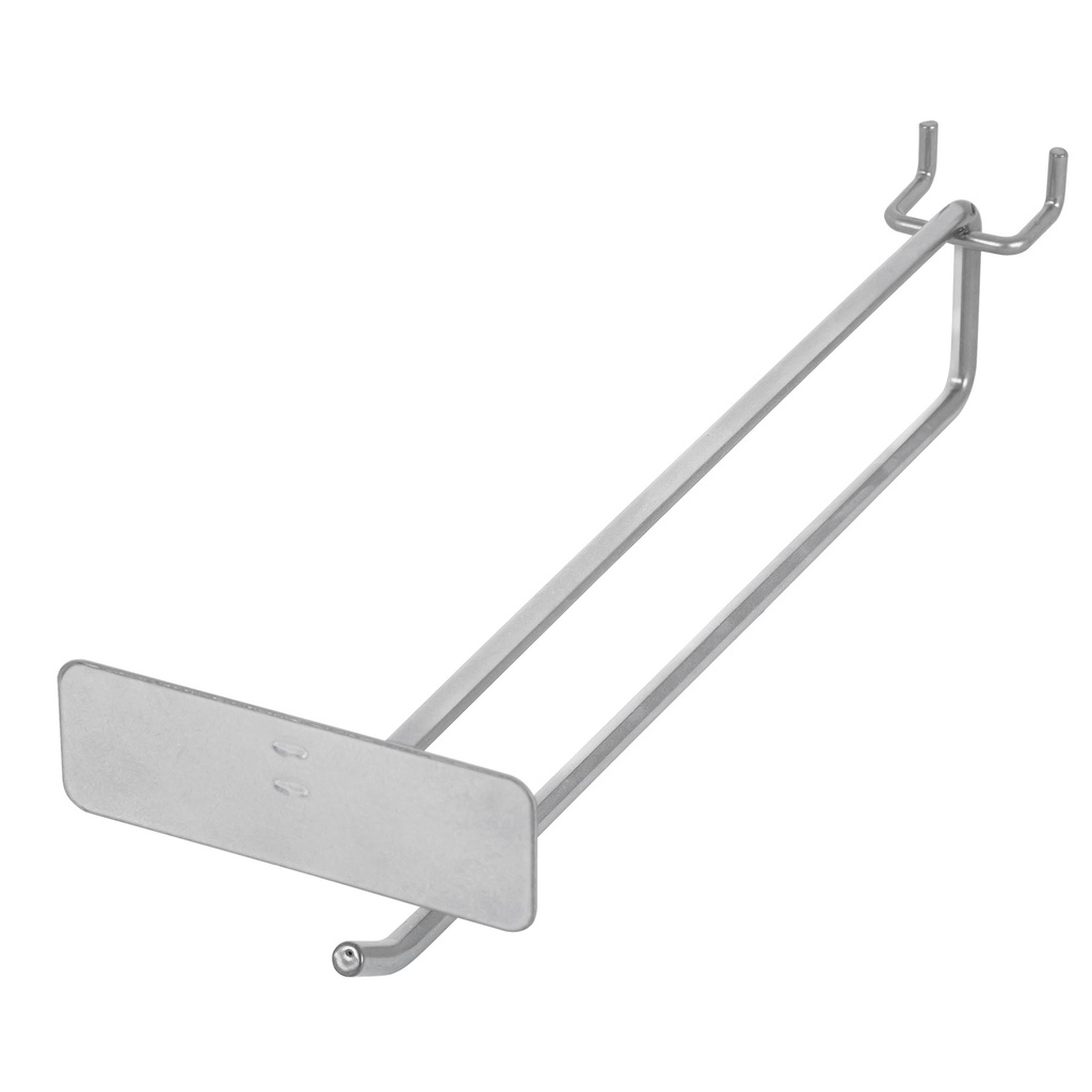 50156 / Gancho recto 9' con portaetiqueta para perfocel y ranurado, Truper