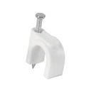 48274 / Bolsa con 20 grapas blancas de 10 mm para cable redondo, Volteck