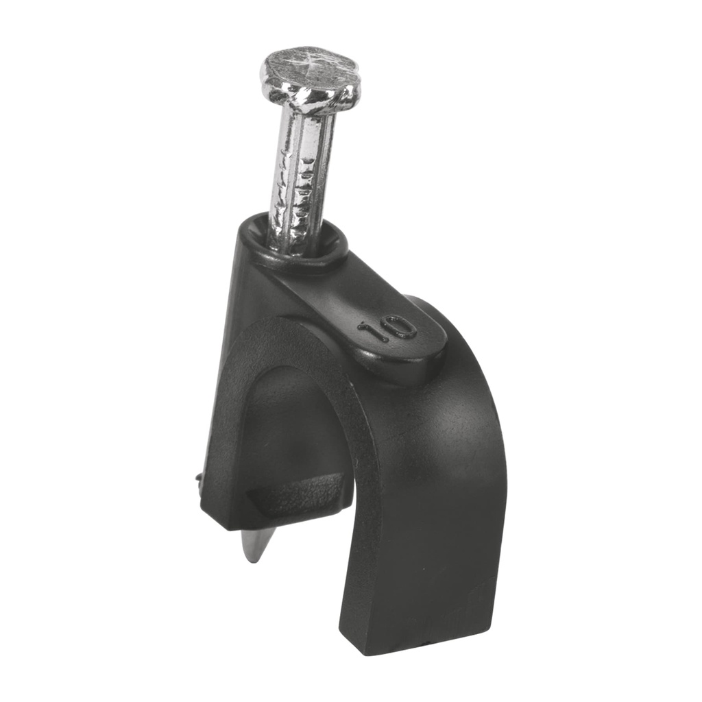 48282 / Bolsa con 20 grapas negras de 10 mm para cable redondo, Volteck