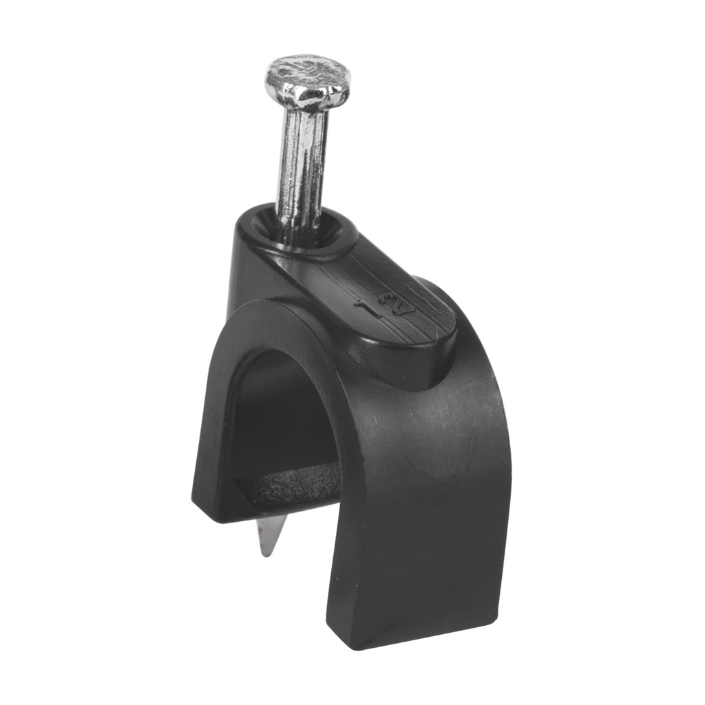 48283 / Bolsa con 20 grapas negras de 12 mm para cable redondo, Volteck