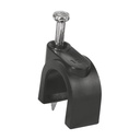 48283 / Bolsa con 20 grapas negras de 12 mm para cable redondo, Volteck
