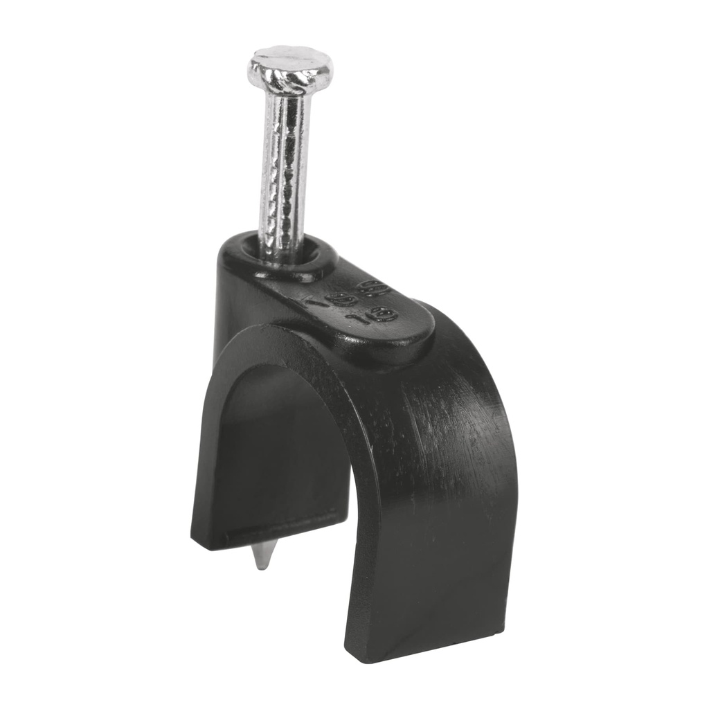 48284 / Bolsa con 20 grapas negras de 16 mm para cable redondo, Volteck