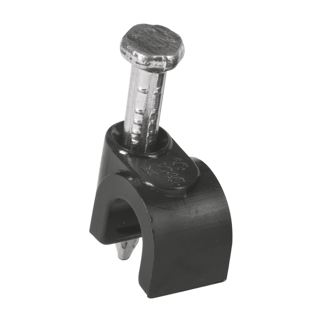 48280 / Bolsa con 20 grapas negras de 5 mm para cable redondo, Volteck