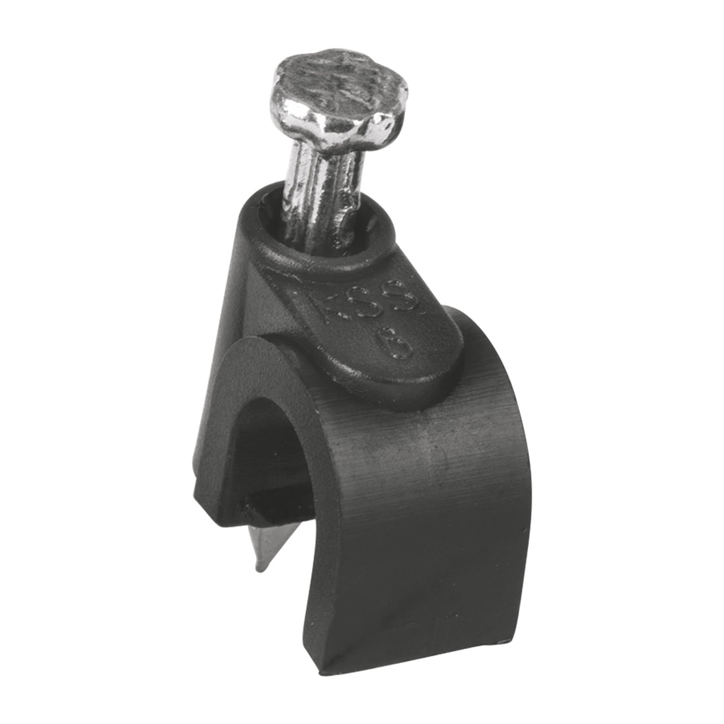 48270 / Bolsa con 20 grapas negras de 6 mm para cable redondo, Volteck