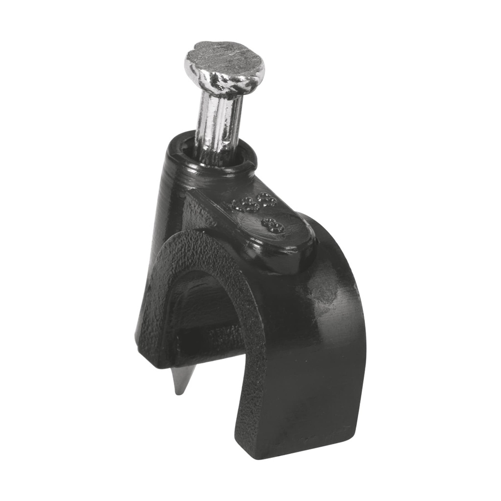 48281 / Bolsa con 20 grapas negras de 8 mm para cable redondo, Volteck