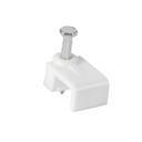 48278 / Bolsa con 20 grapas blancas de 5 x 8.5 mm para cable plano, Volteck