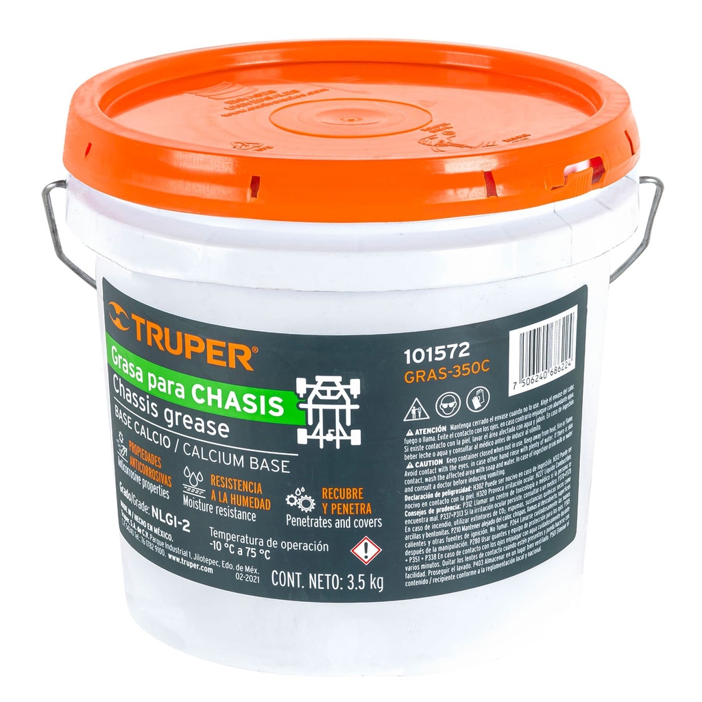 101572 / Grasa lubricante para chasis, base calcio, 3.5 kg, Truper