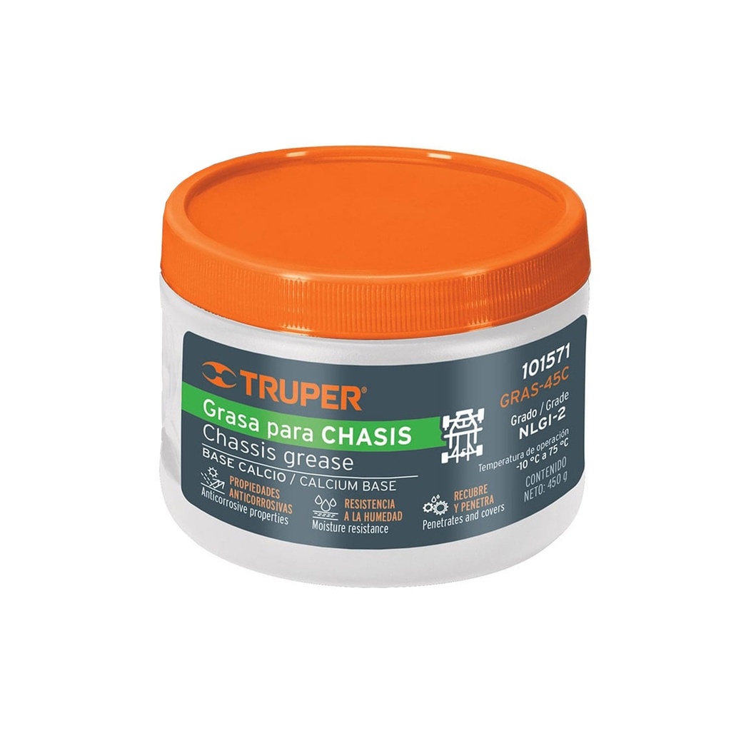 101571 / Grasa lubricante para chasis, base calcio, 450 g, Truper