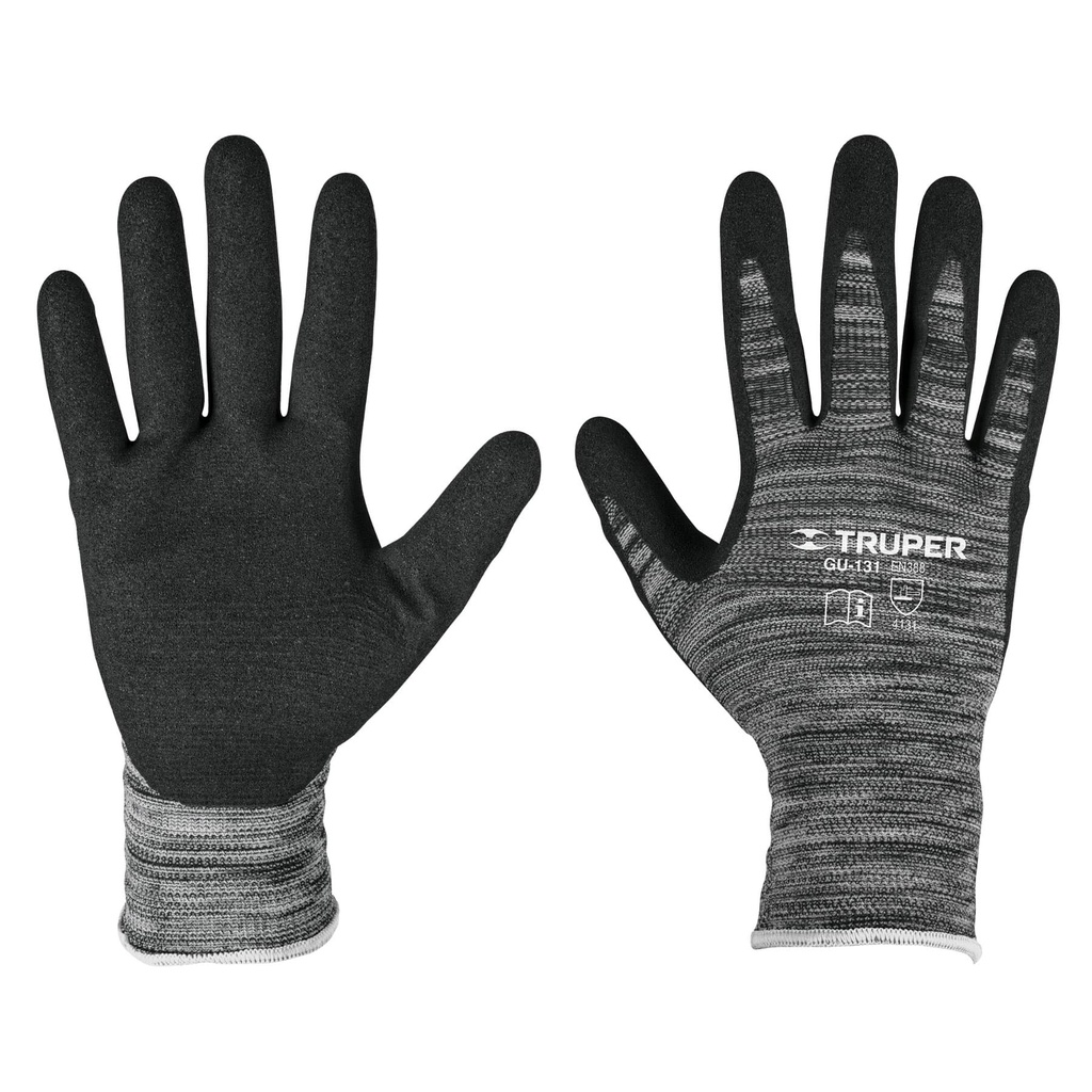 17063 / Guantes de nylon recubiertos de nitrilo arenoso, CH, Truper