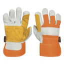 14246 / Guantes de carnaza y loneta, con refuerzo, unitalla, Truper