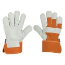 17051 / Guantes de piel de res y dorso de loneta, Truper