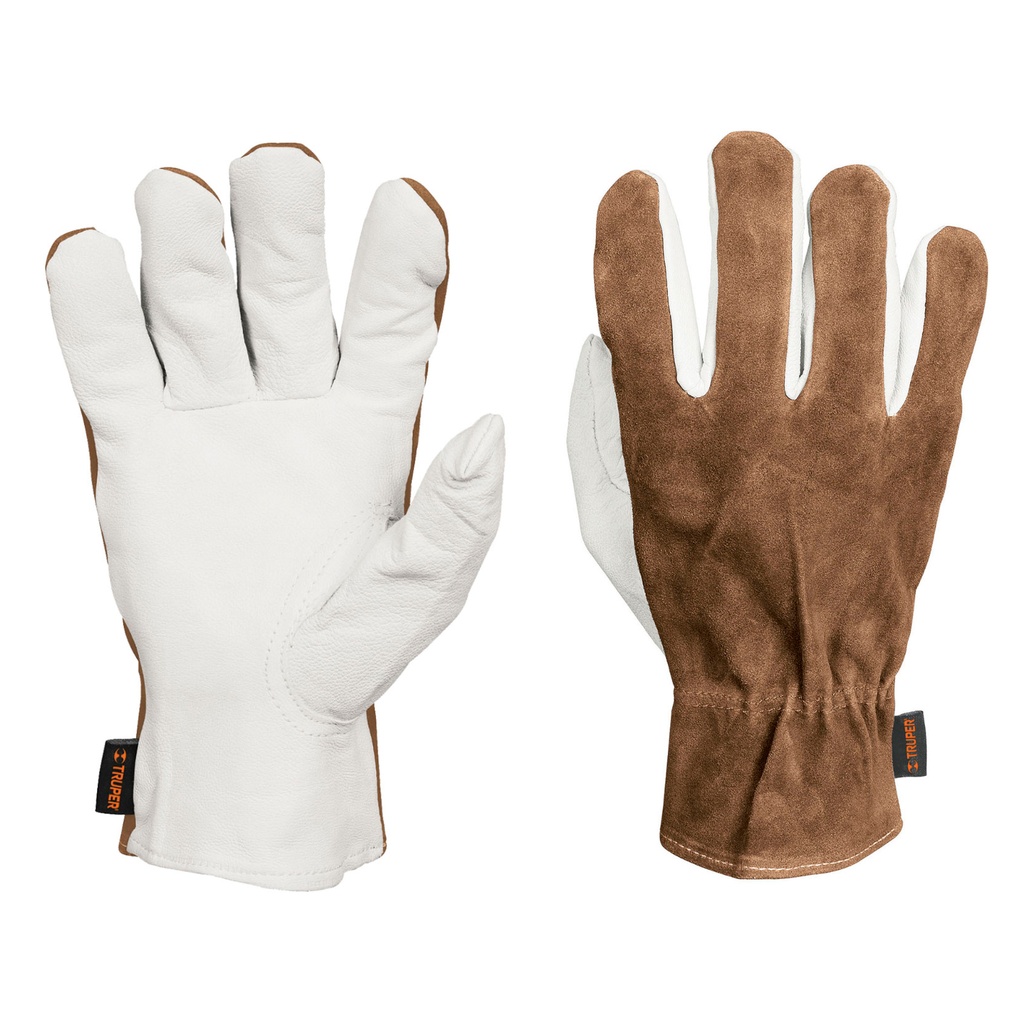 14288 / Guantes de piel de cabra con dorso de carnaza, Truper
