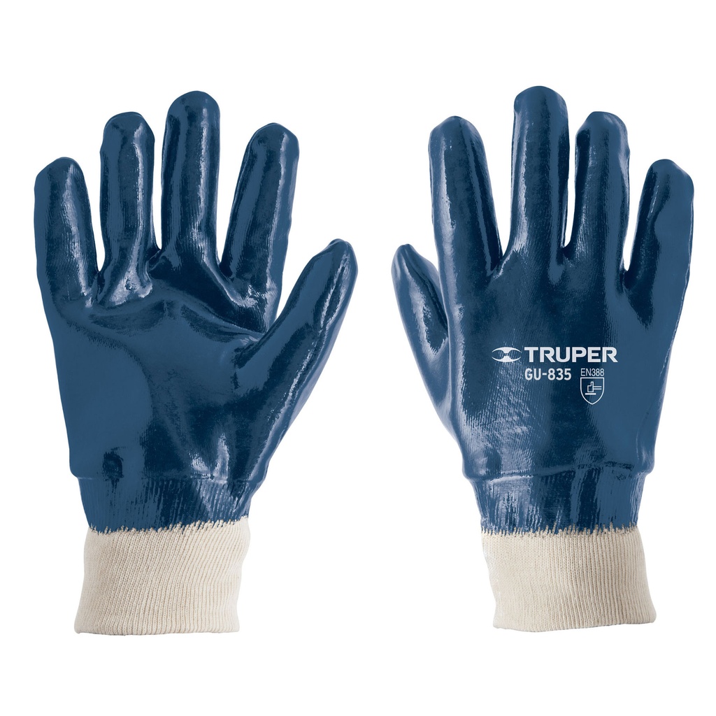 15244 / Guantes de algodón recubiertos de nitrilo puño tejido,Truper