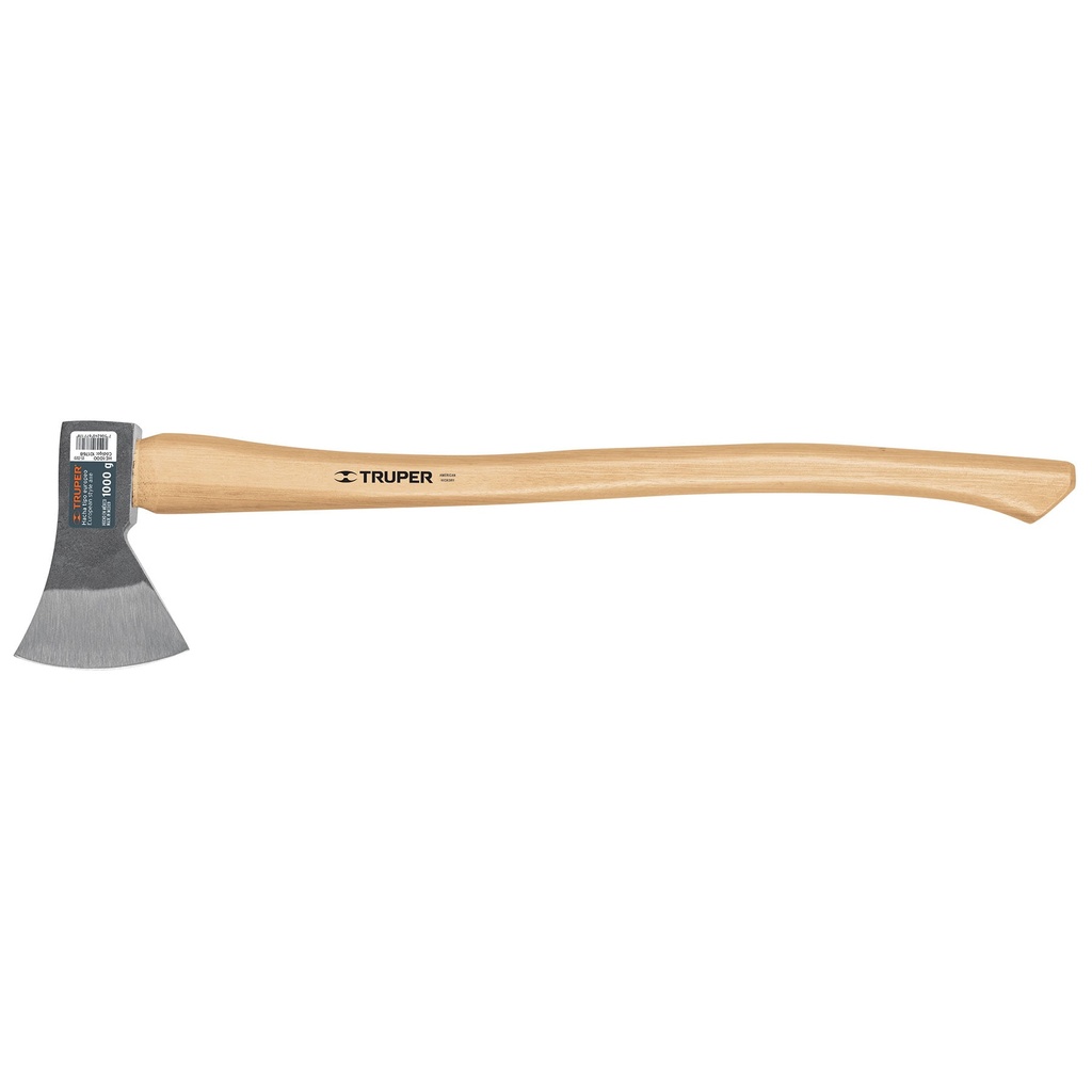 101768 / Hacha europea 1000 g, mango hickory 28', Truper