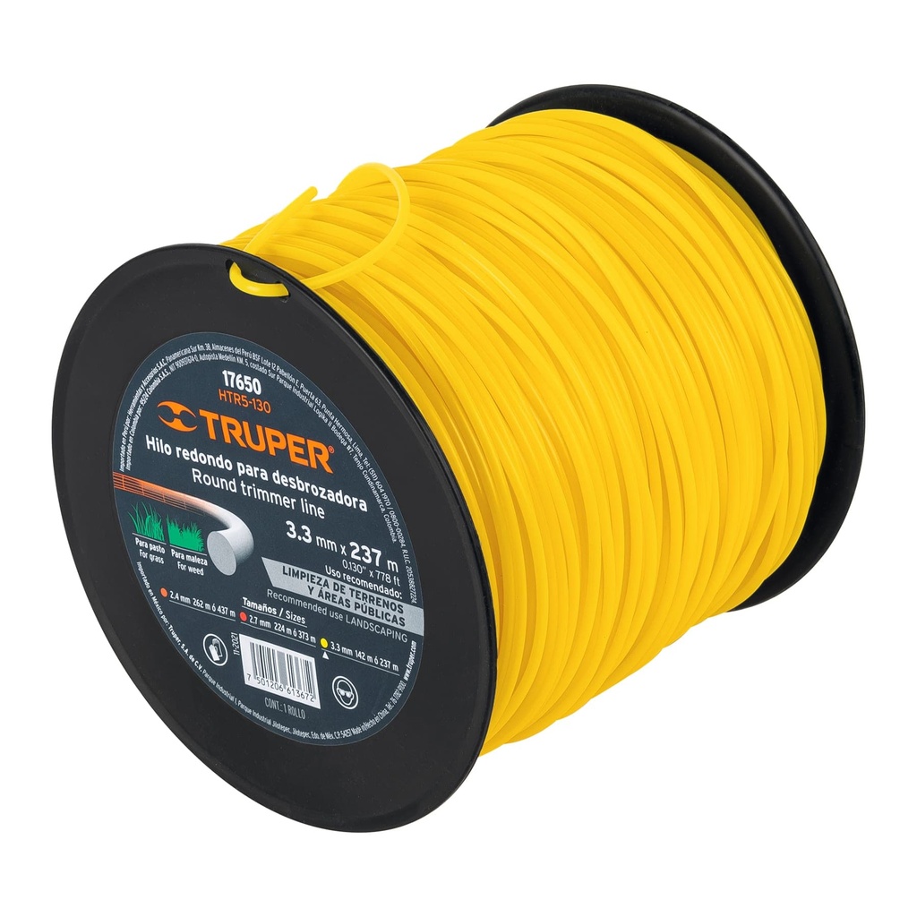 17650 / Carrete de hilo para desbrozadora, 3.3 mm x 237 m, Truper