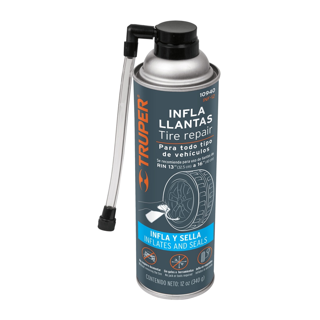 10940 / Inflallantas de 12 oz (340 g), Truper