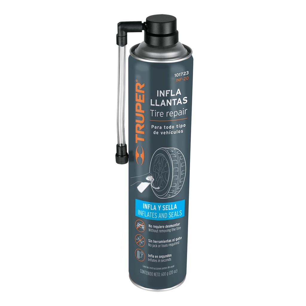 101723 / Inflallantas de 20 oz (550 g), Truper